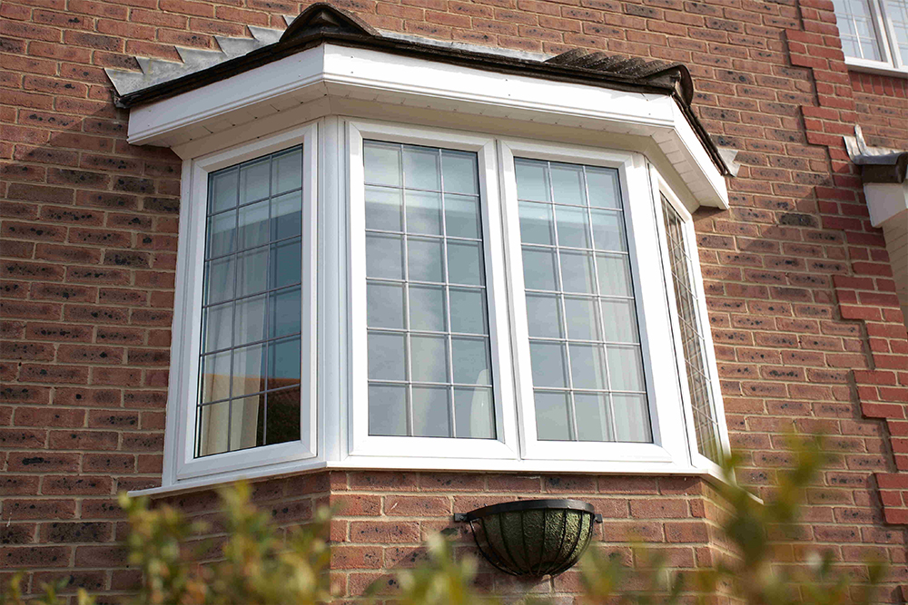 white aluminium bay window