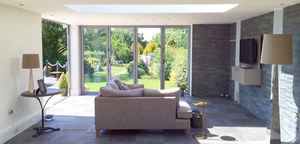 Grey Aluminium Bi-fold doors