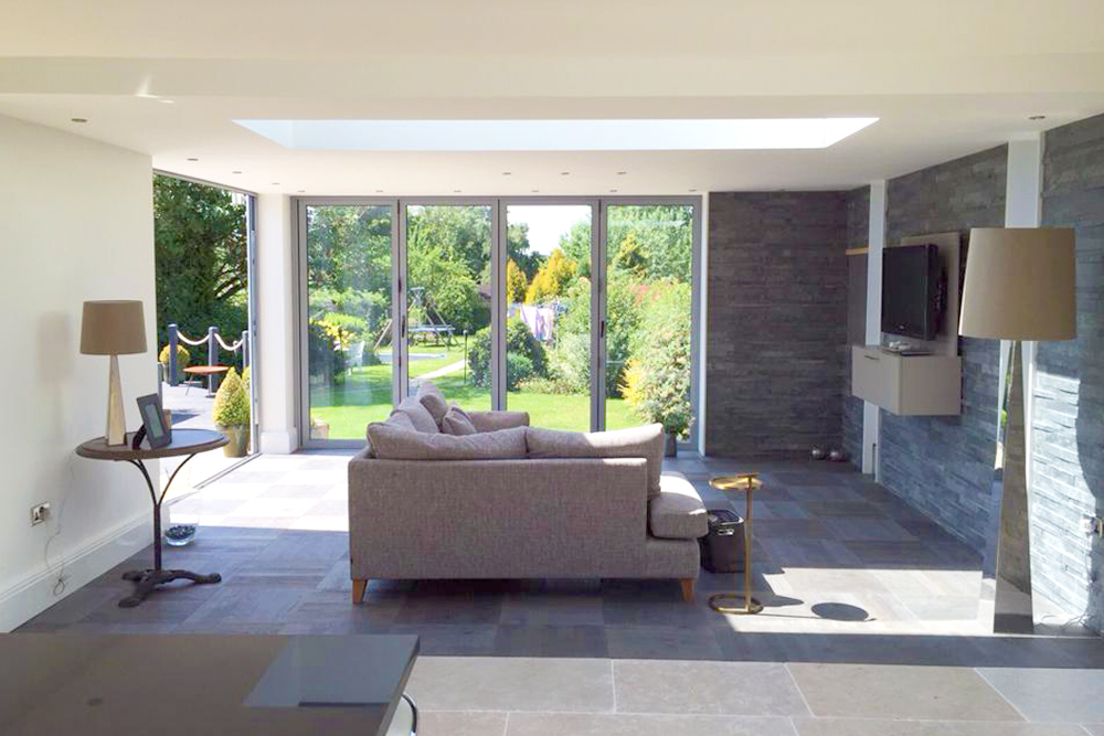 Grey Aluminium Bi-fold doors