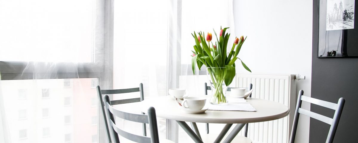 Kitchen table and flowers